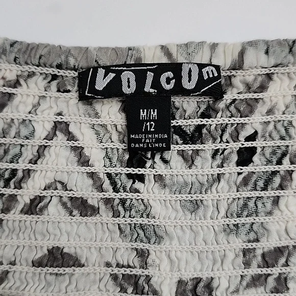 Volcom Asymmetrical Dress Adjustable Spaghetti Straps Patterned Cotton  Size M - Picture 6 of 12